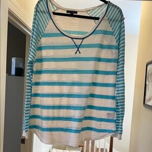 Parkhurst Blue and White Striped Long Sleeve Tee